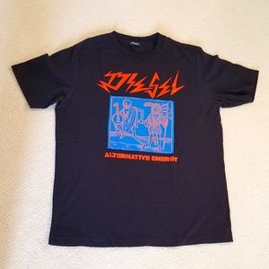 Diesel men's short sleeve shirt in black